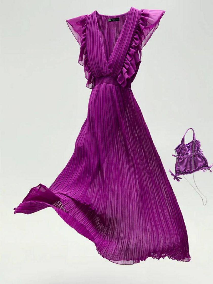 Vestido plissado 