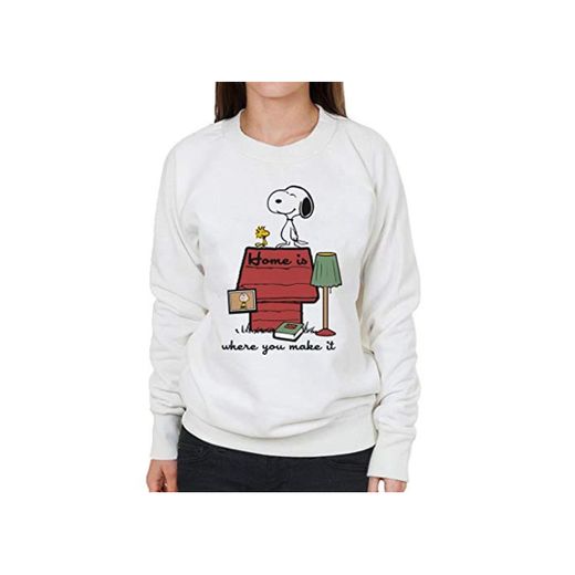 Home Is Where You Make It Snoopy Charlie Brown Women's Sweatshirt