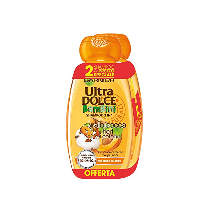 Belleza Garnier Ultra Dolce Shampoo 2 in1 para niños All 'albaricoque y flores de algodón