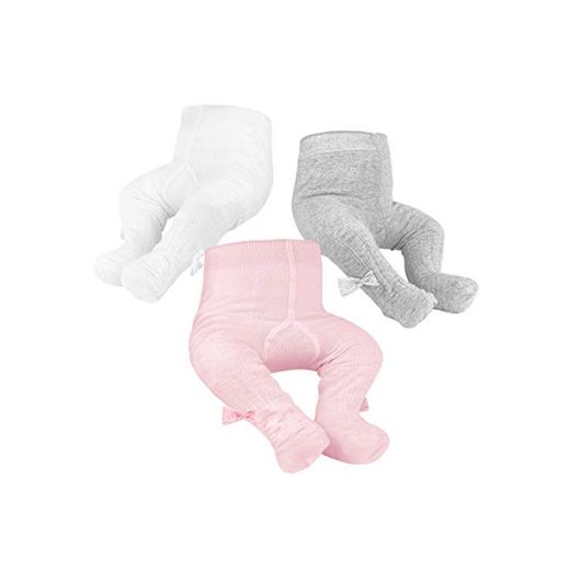 OioTuyi Mallas tejidas para bebé Leggings de algodón sin costuras Paquete de