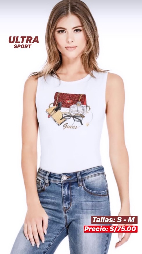 Fashion Guess Camiseta para Mujer, sin Barriguita - Crop-Top, Logotipo Impreso, Cuello Redondo,