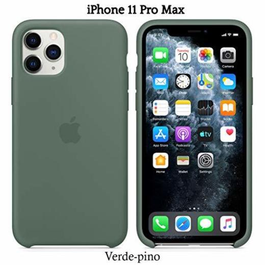 Funda Silicona para iPhone 11 Pro MAX Silicone Case, Logo Manzana, Textura