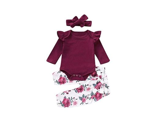 SMACO Recién Nacido Infantil Bebés Mameluco de Manga Larga Mono Pantalones Florales