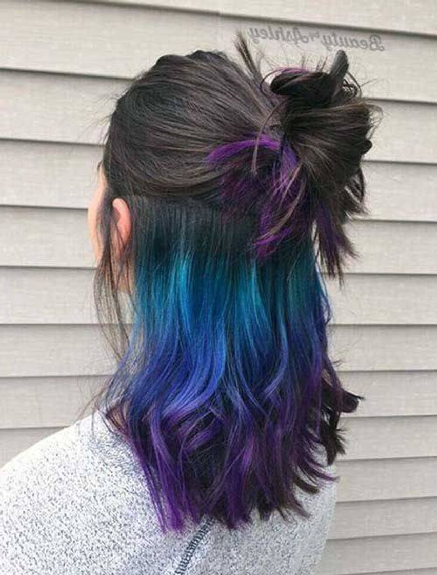 Fashion Mechas em azul e roxo 