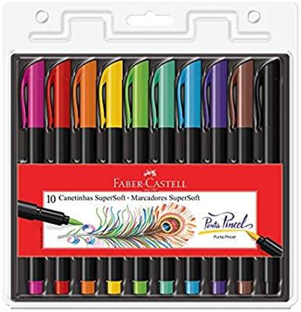 Fashion Caneta ponto de pincel da Faber- Castell com 10 cores