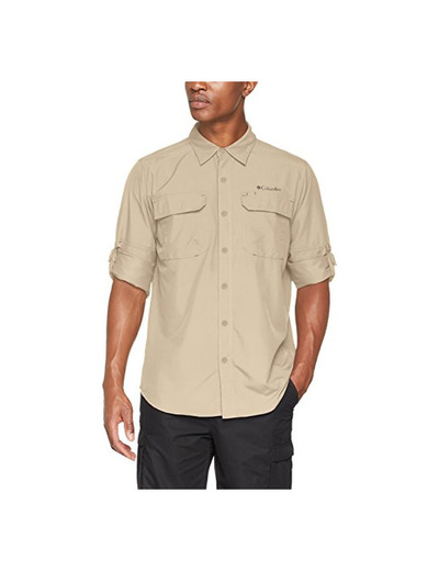 Columbia Camisa de Excursionismo de Manga Larga para Hombre, Silver Ridge II