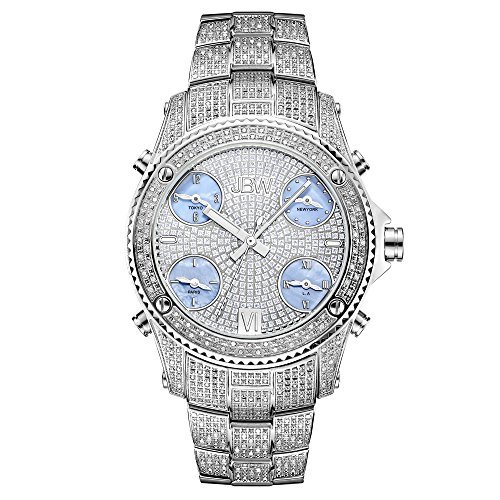 Place JBW Men's Jetsetter Diamond 50mm Steel Bracelet Swiss Quartz Watch JB-6213-C