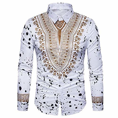 Lugar Yvelands African Print T-Shirt Hombres Ocasionales de Moda de Moda impresión Pullover