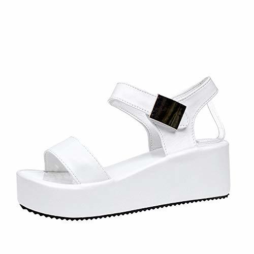 Fashion POLP Sandalias Mujer Plataforma Verano Zapatillas Deportivas Negro Blanco Casual Sandalias de