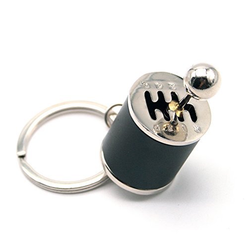 Lugares Waterwood Creative Auto Part Model Gear Box Shifter Keychain Key chain Ring-Silver&Black