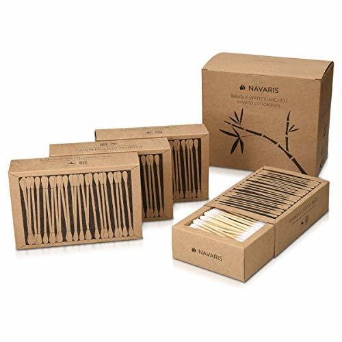 Social Navaris Bastoncillos para los oídos de bambú y algodón - Palillos orejas