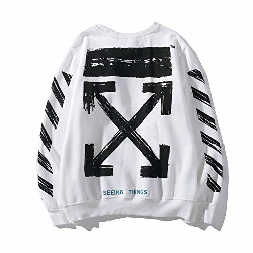 Home SANTHR OW Off White Negro suéter de Cuello Redondo Flecha Hombres y