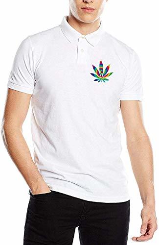 Moda Playera Tipo Polo de Manga Corta para Hombre Tie Dye Weed Fit