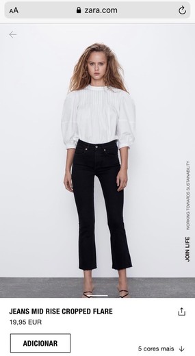 Jeans Mid Rise Cropped Flare