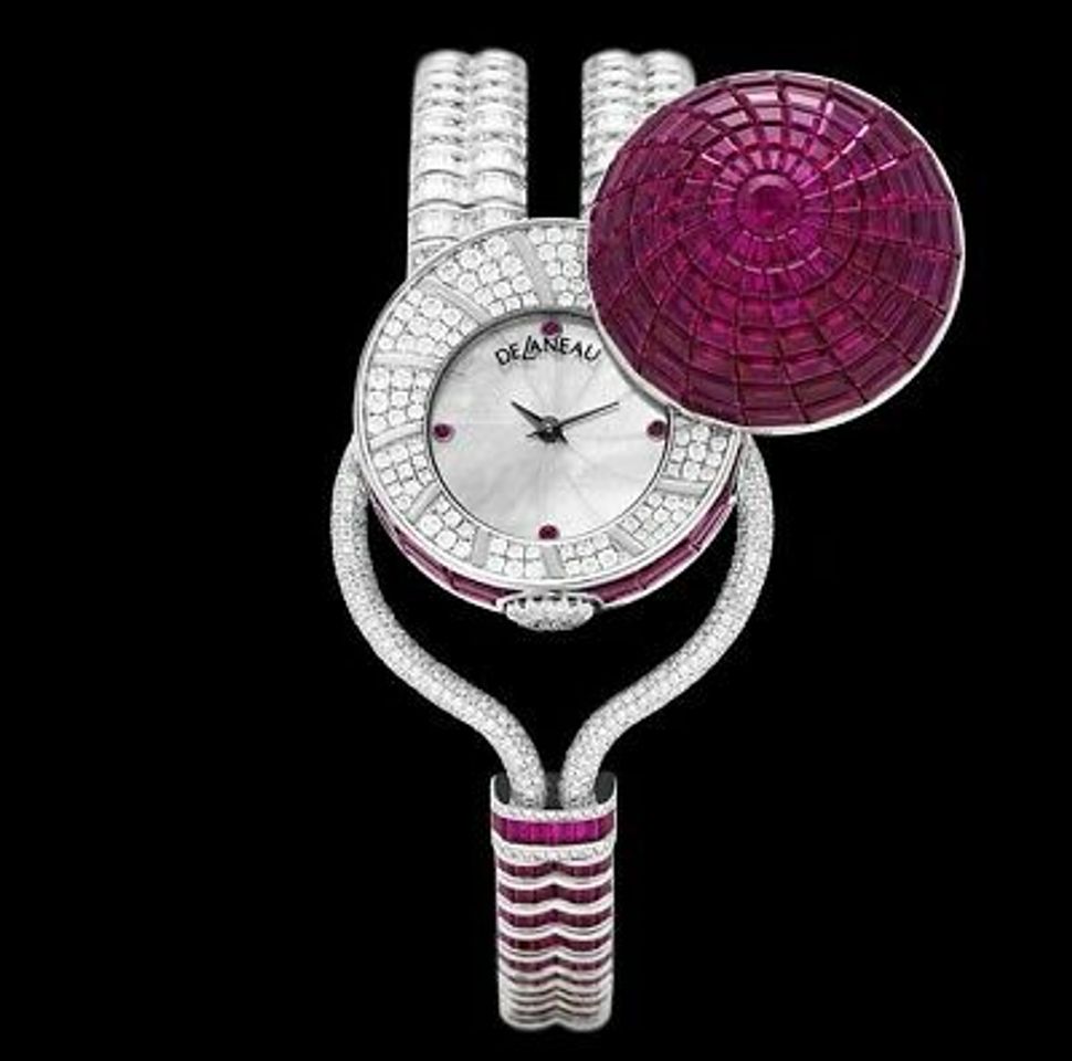 Social DeLaneau Haute Coultre Jewelery Magic Rubies Ladies Watch ...