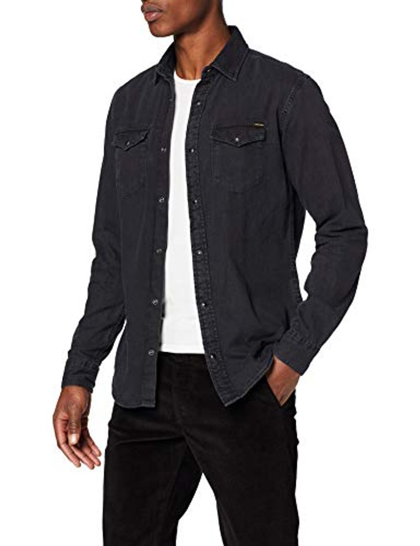 Social JACK & JONES Jjesheridan Shirt L/s Camisa Vaquera, Negro