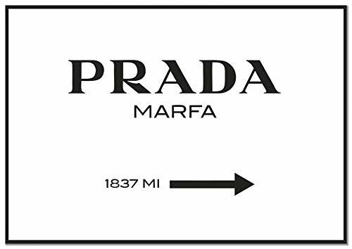 Productos Panorama Cuadro de Aluminio Cartel Prada Marfa Blanco 30x21cm