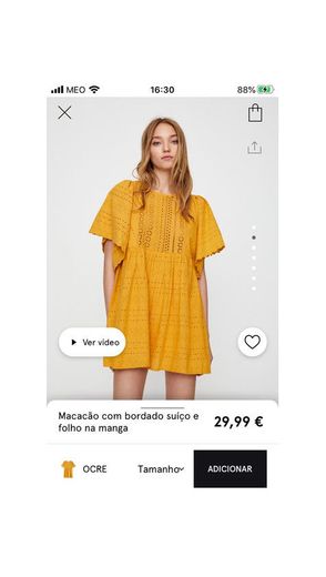 Vestido bordado amarelo