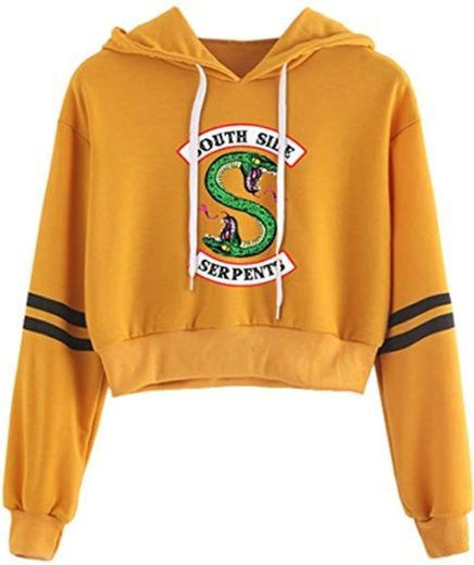 EMILYLE Mujer Riverdale Serpiente South Side Sudadera Corta Deportiva Verano Mola M