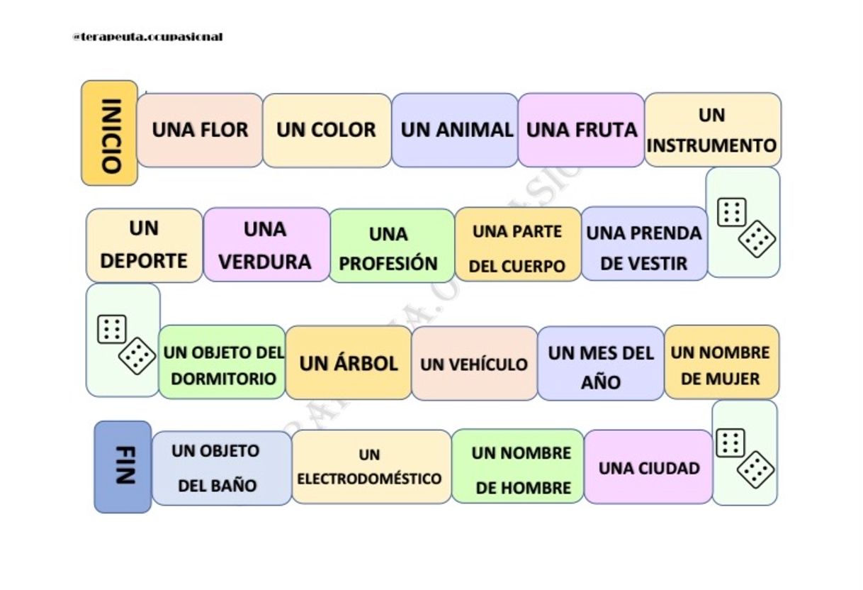 Social Juego categorías 