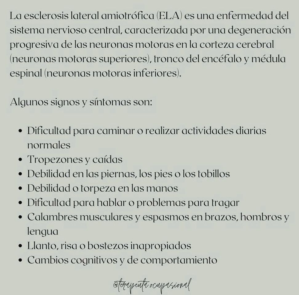 Moda ¿Qué es la esclerosis lateral amiotrófica?