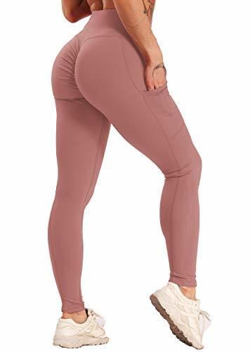 FITTOO Mallas Leggings Mujer Pantalones Deportivos Yoga Alta Cintura Elásticos Transpirables Rosa