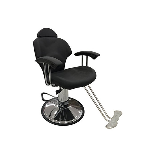 Crisnails - Sillón Profesional de Peluquería, 360º Giratoria con Base Fijo y