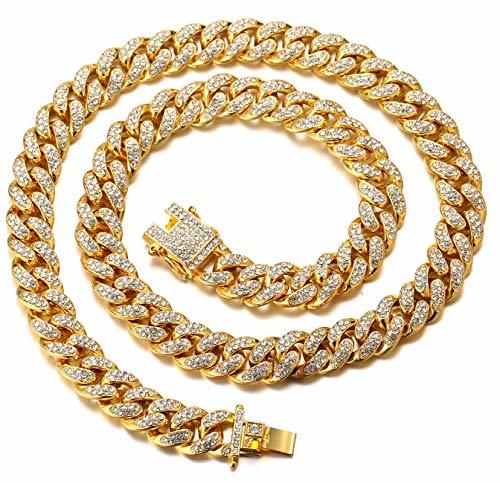 Social Halukakah ● Bling ● Hombres 18k Oro Verdadero Plateado Set de Diamantes