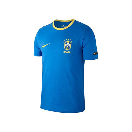 Nike 888320-403 Camiseta, Hombre, Signal Blue/Midwest Gold, FR : S