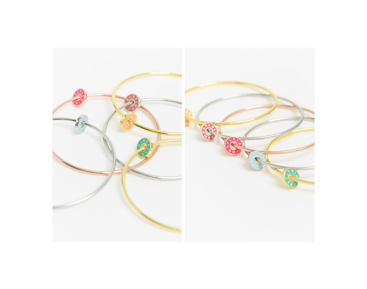 Set pulseras metal logo