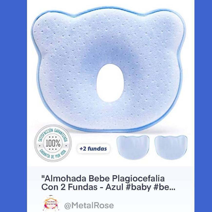 Producto Almohada Bebe Plagiocefalia Con 2 Fundas - Azul