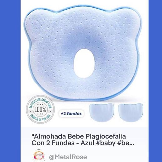 Almohada Bebe Plagiocefalia Con 2 Fundas - Azul