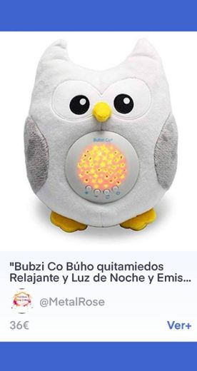 Bubzi Co Búho quitamiedos Relajante y Luz de Noche y Emisor 