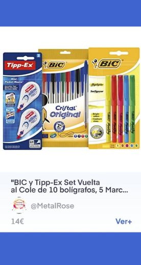 BIC y Tipp-Ex Set Vuelta al Cole de 10 bolígrafos