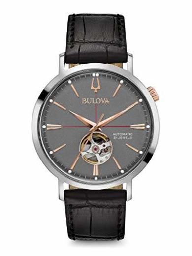 Bulova Reloj Analógico para Hombre de Automático con Correa en Cuero 98A187
