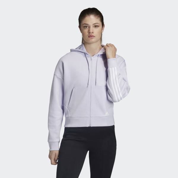 Fashion adidas Casaco com Capuz 3-Stripes Must Haves - Roxo | adidas ...