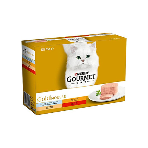 Purina Gourmet Gold Mousse comida para gatos Surtido sabores 8 x [12