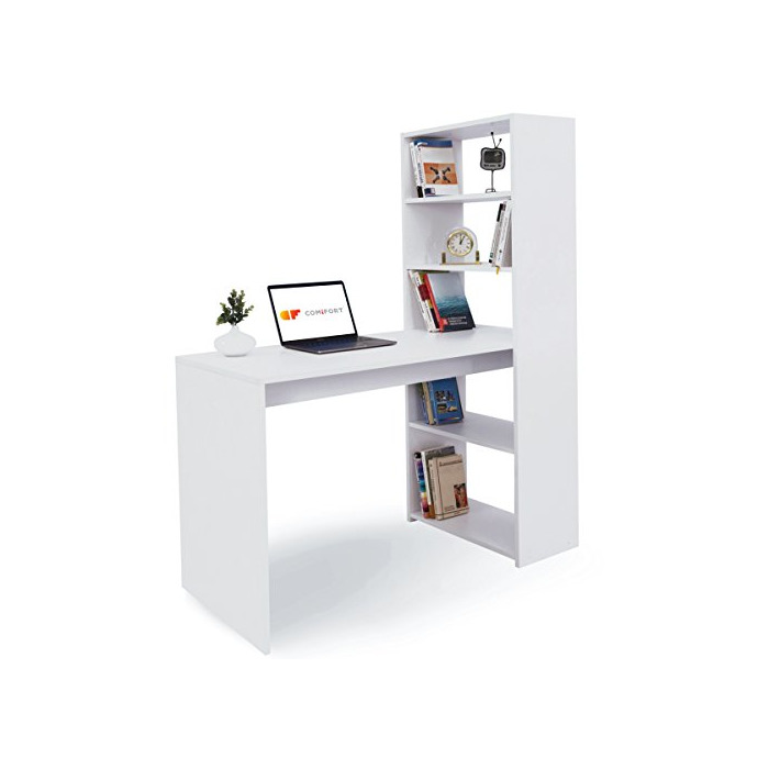 Social COMIFORT Escritorio con Estantería - Mesa de Estudio con Librería de Estructura