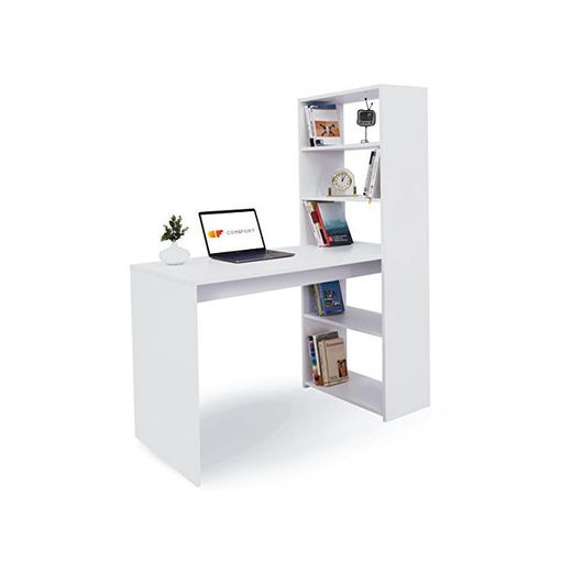 COMIFORT Escritorio con Estantería - Mesa de Estudio con Librería de Estructura