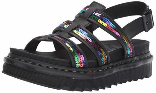 Dr.Martens Mujer Yelena Sequin Cuero Rainbow Sandalias 40 EU