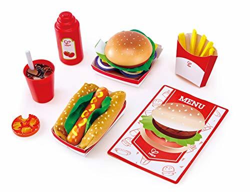 Productos Hape- Set de Fast Food, Color carbón