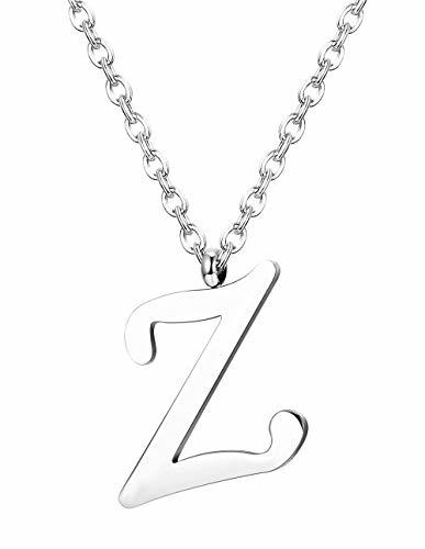 Fashion Yadoca Colgante de 26 Letras Collar de Acero Inoxidable Hombres Mujeres 56cm