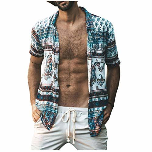 Fashion Berimaterry Polos Manga Corta Hombre Manga Corta Básico Polo con Botones Camisa