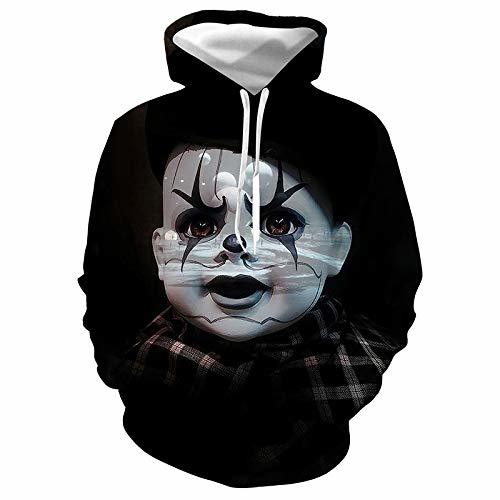 Producto DUANXU 3D Pullover/Halloween/Suéter con Capucha con Estampado Digital de muñecas Tops de