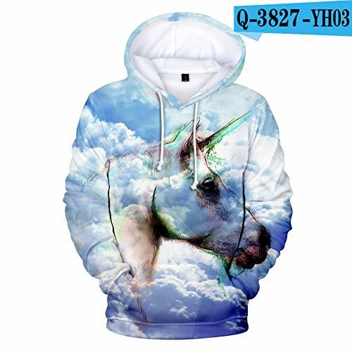 Producto DUANXU Pullover/Sudadera Capucha/XXXL/Fantasía 3D Personaje Western Myth and Legends Unicorn Hoodies Moda