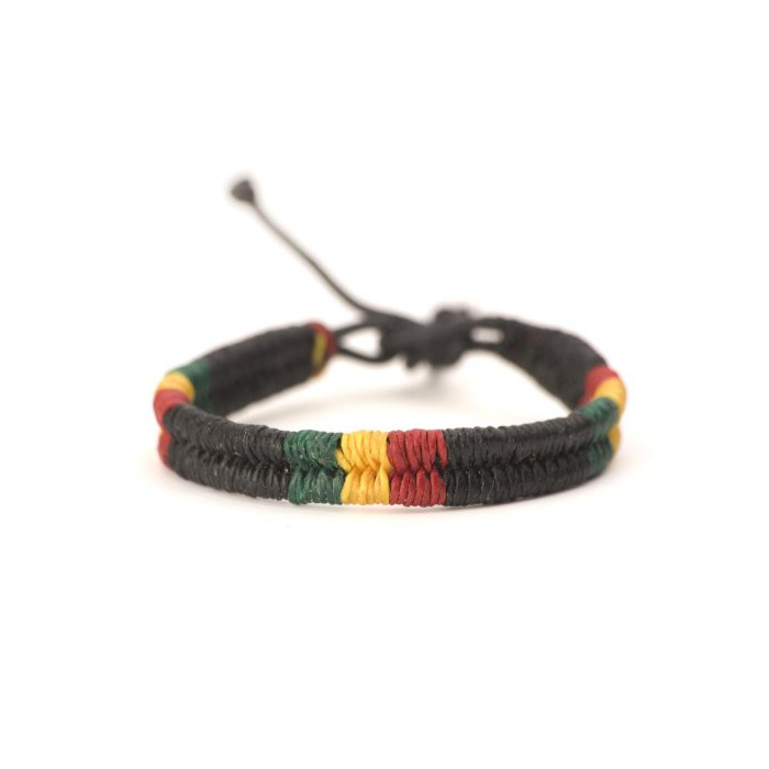 Moda 81stgeneration Rasta Hippie Pulsera de Cuero Trenzada de Algodón Bob Marley