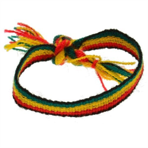 Moda Joyas de señores 10 mm de ancho Tejido Rasta Rastafari Miranda pulsera