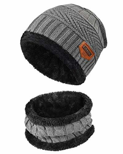 Moda heekpek Gorro Invierno Hombre con Bufanda