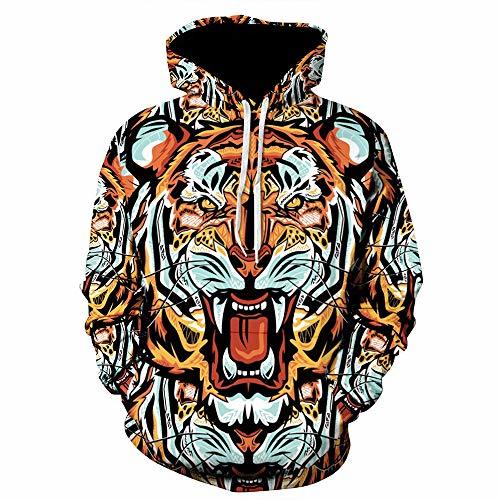 Fashion Sylar Sudaderas Hombre Tendencia De Moda Estampado De Tigre 3D con Capucha