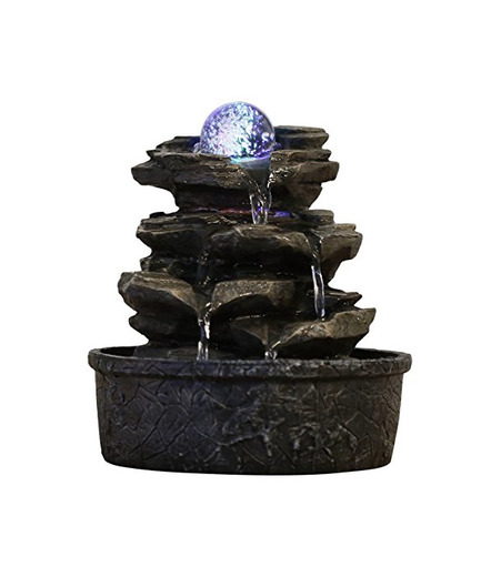 Zen'Light Little-Rock - Fuente de polirresina de Color marrón Oscuro